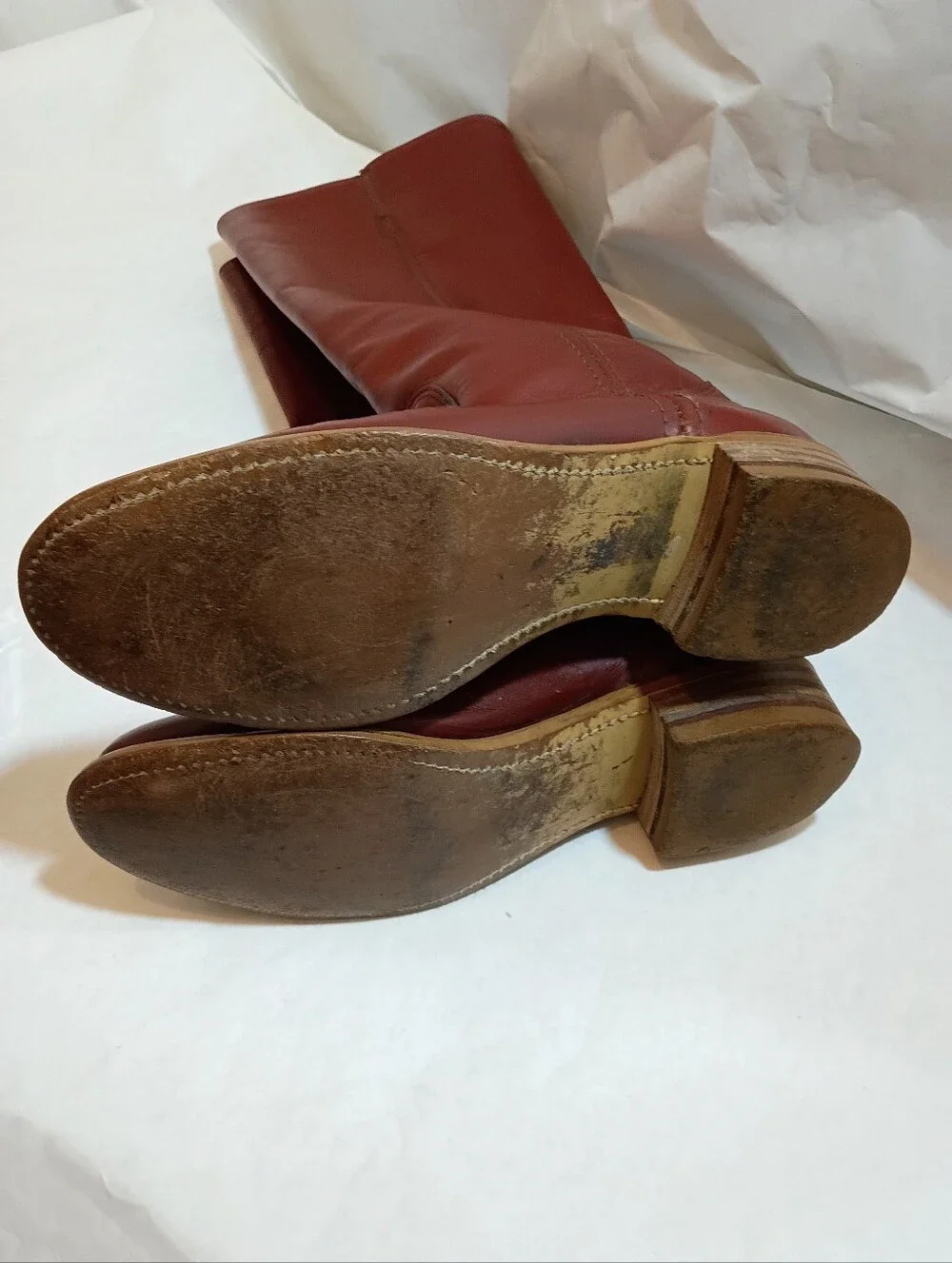 VTG Women's FRYE Campus Red Distressed Grail  60's Or  70's  Size 7B Read